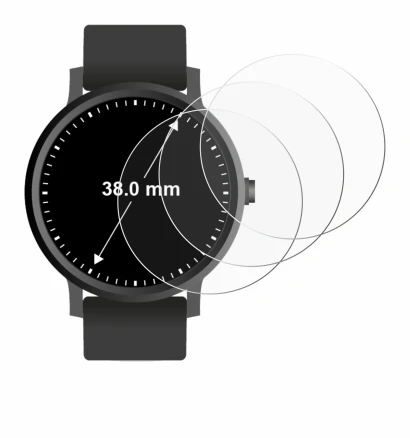 Image de l'appareil Circulaire Displays (ø: 38 mm) avec une grande variété de protections d'écran.
