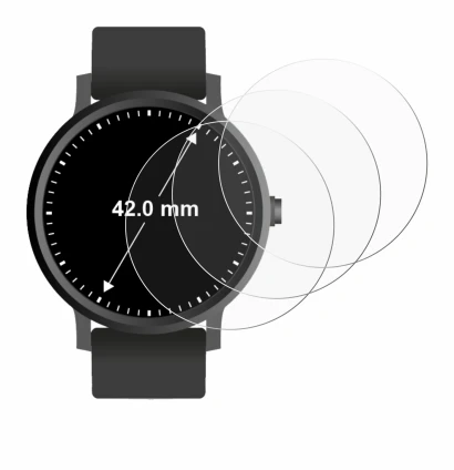 Image de l'appareil Circulaire Displays (ø: 42 mm) avec une grande variété de protections d'écran.