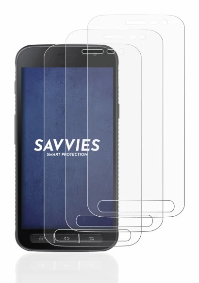 Image de l'appareil Samsung Galaxy XCover 4s avec une grande variété de protections d'écran.