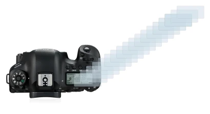 Image de l'appareil Canon EOS 6D (affichage des épaules) avec une grande variété de protections d'écran.