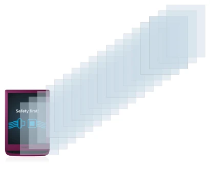 Image de l'appareil PocketBook Touch Lux 5 avec une grande variété de protections d'écran.