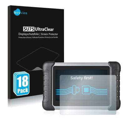 Face avant d’un emballage produit avec le logo de la marque Savvies. À côté, l’appareil Autel MaxiCOM MK808 est représenté ave