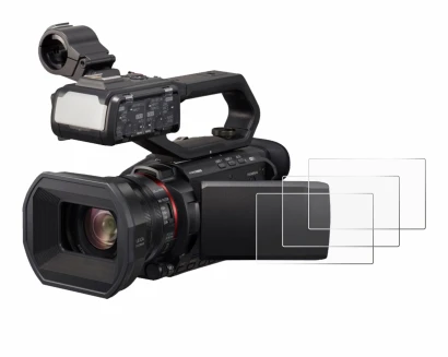 Image de l'appareil Panasonic HC-X1500 avec une grande variété de protections d'écran.