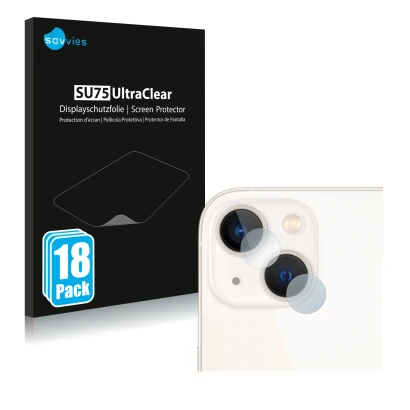 Face avant d’un emballage produit avec le logo de la marque Savvies. À côté, l’appareil Apple iPhone 13 (Caméra UNIQUEMENT) es