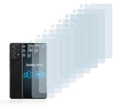 Image de l'appareil Samsung Galaxy A52 5G (Avant+Caméra) avec une grande variété de protections d'écran.