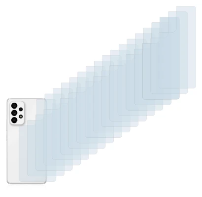 Image de l'appareil Samsung Galaxy A53 5G (Arrière) avec une grande variété de protections d'écran.