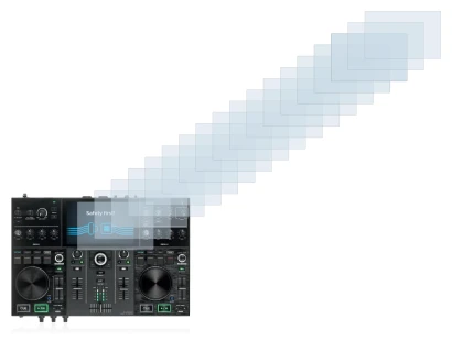 Image de l'appareil Denon DJ Prime Go avec une grande variété de protections d'écran.