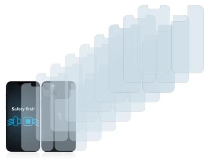 Image de l'appareil Apple iPhone 14 (Avant+Arrière) avec une grande variété de protections d'écran.