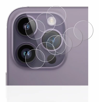 Image de l'appareil Apple iPhone 14 Pro Max (Caméra UNIQUEMENT) avec une grande variété de protections d'écran.