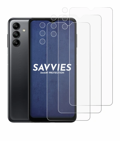 Image de l'appareil Samsung Galaxy A04s (Avant+Caméra) avec une grande variété de protections d'écran.