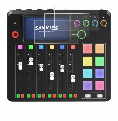 Image de l'appareil Rode Rodecaster Pro II avec une grande variété de protections d'écran.
