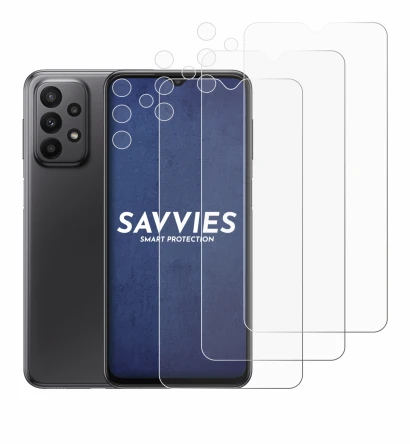 Image de l'appareil Samsung Galaxy A23 5G (Avant+Caméra) avec une grande variété de protections d'écran.