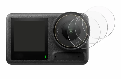 Image de l'appareil DJI Osmo Action 4 (Lentille) avec une grande variété de protections d'écran.