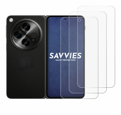 Image de l'appareil OnePlus Open avec une grande variété de protections d'écran.