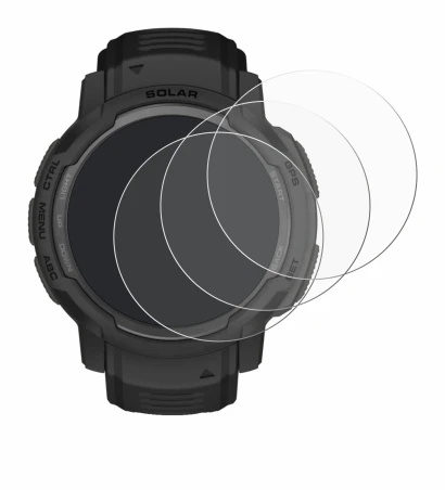 Image de l'appareil Garmin Instinct Crossover AMOLED avec une grande variété de protections d'écran.