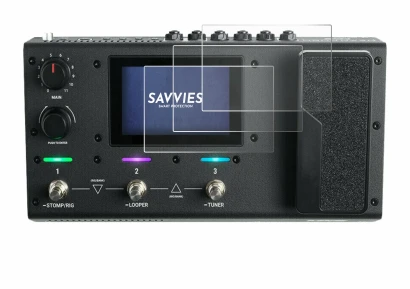 Image de l'appareil Headrush MX5 avec une grande variété de protections d'écran.