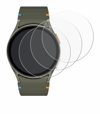 Image de l'appareil Samsung Galaxy Watch 7 (40 mm) avec une grande variété de protections d'écran.
