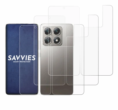 Image de l'appareil Xiaomi 14T (Avant+Arrière) avec une grande variété de protections d'écran.