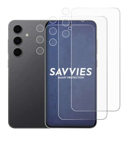 Image de l'appareil Samsung Galaxy S24 FE (Avant+Caméra) avec une grande variété de protections d'écran.