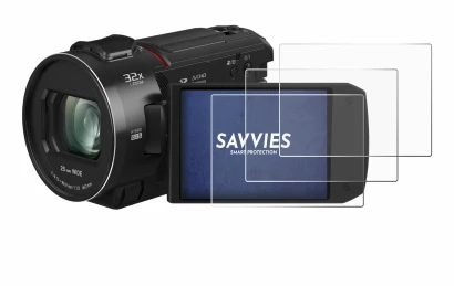 Image de l'appareil Panasonic HC-VX3 avec une grande variété de protections d'écran.