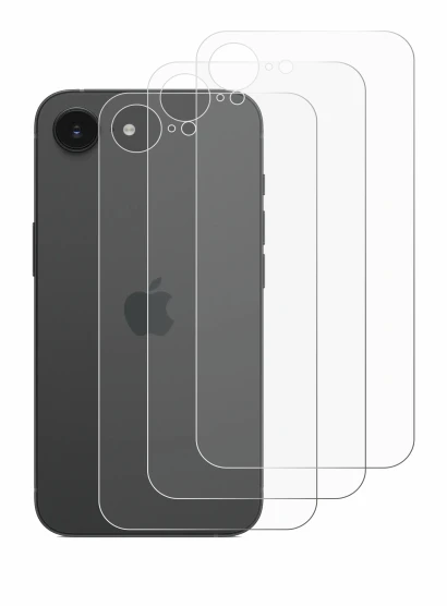 Image de l'appareil Apple iPhone 16e (Arrière) avec une grande variété de protections d'écran.