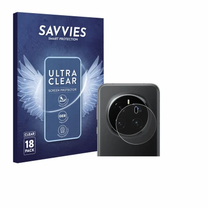 Face avant d’un emballage produit avec le logo de la marque Savvies. À côté, l’appareil Honor Magic 7 Pro (Caméra UNIQUEMENT) 