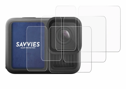 Image de l'appareil GoPro Hero 13 Black Ultra Wide Edition avec une grande variété de protections d'écran.