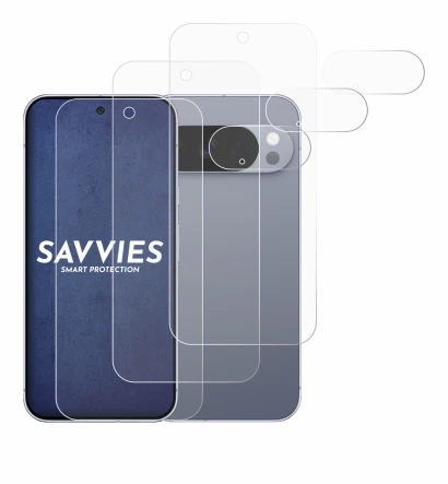 Image de l'appareil Google Pixel 10 Pro (Avant+Caméra) avec une grande variété de protections d'écran.