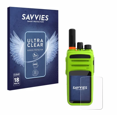 Face avant d’un emballage produit avec le logo de la marque Savvies. À côté, l’appareil Talkpod N58 Plus est représenté avec l
