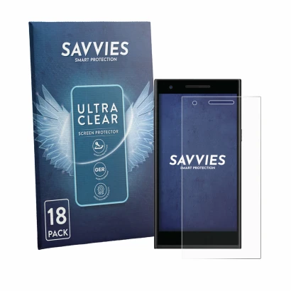 Face avant d’un emballage produit avec le logo de la marque Savvies. À côté, l’appareil Philips S396 est représenté avec la pr