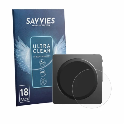 Face avant d’un emballage produit avec le logo de la marque Savvies. À côté, l’appareil FiiO SnowSky Disc est représenté avec 