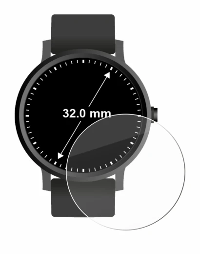 Image de l'appareil Montres (Circulaire, ø: 32 mm) avec une grande variété de protections d'écran.