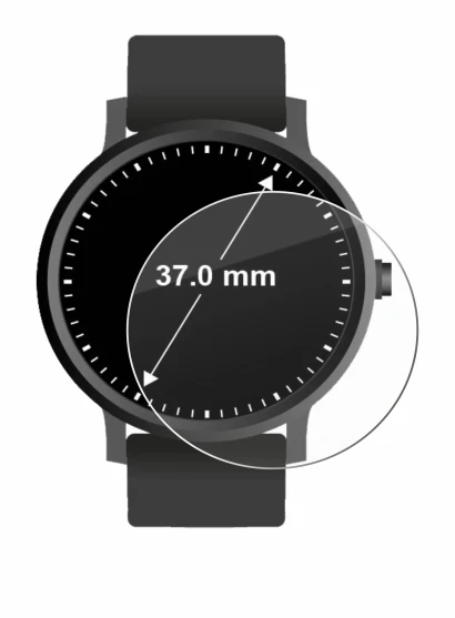Image de l'appareil Montres (Circulaire, ø: 37 mm) avec une grande variété de protections d'écran.
