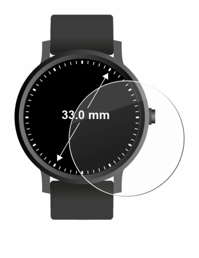Image de l'appareil Circulaire Displays (ø: 33 mm) avec une grande variété de protections d'écran.