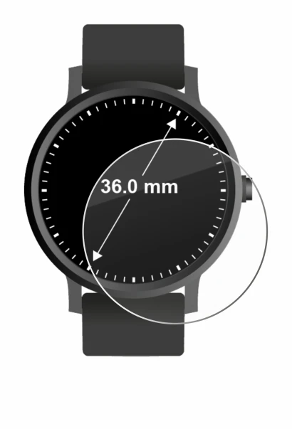 Image de l'appareil Circulaire Displays (ø: 36 mm) avec une grande variété de protections d'écran.