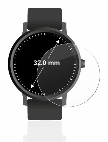 Image de l'appareil Montres (Circulaire, ø: 32 mm) avec une grande variété de protections d'écran.