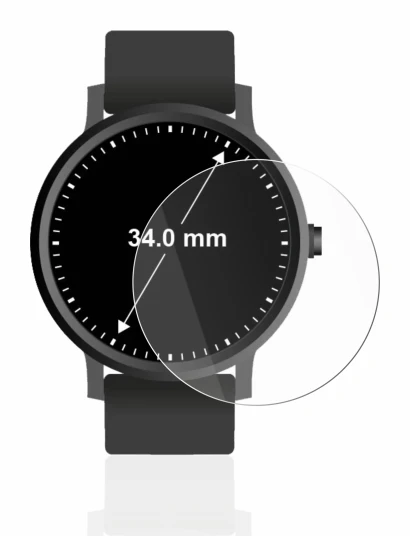 Image de l'appareil Montres (Circulaire, ø: 34 mm) avec une grande variété de protections d'écran.