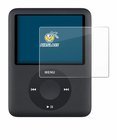 Image de l'appareil Apple iPod nano (3ème Gen.) avec une grande variété de protections d'écran.