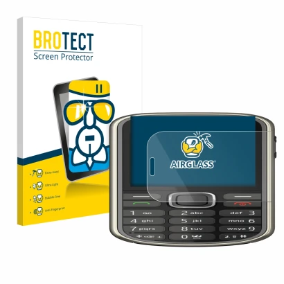 Face avant d’un emballage produit avec le logo de la marque BROTECT. À côté, l’appareil Nokia 3720 classic est représenté avec