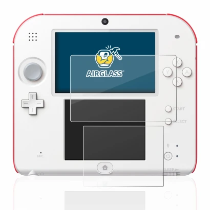 Image de l'appareil Nintendo 2DS avec une grande variété de protections d'écran.