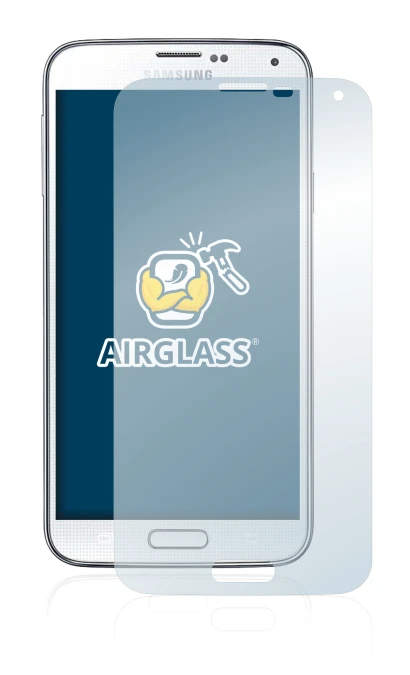 Image de l'appareil Samsung Galaxy S5 avec une grande variété de protections d'écran.