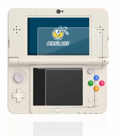 Image de l'appareil Nintendo New 3DS avec une grande variété de protections d'écran.