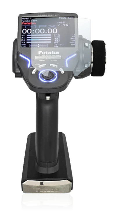 Image de l'appareil Futaba 4PX avec une grande variété de protections d'écran.