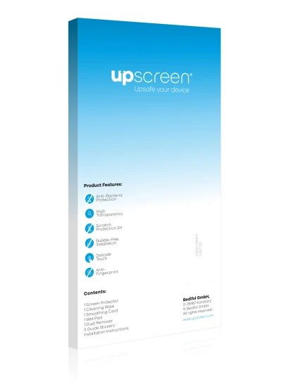 Face arrière d’un emballage produit avec le logo de la marque upscreen