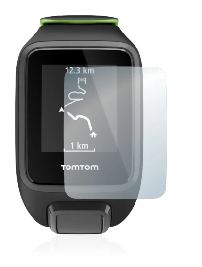 Image de l'appareil TomTom Runner 3 avec une grande variété de protections d'écran.