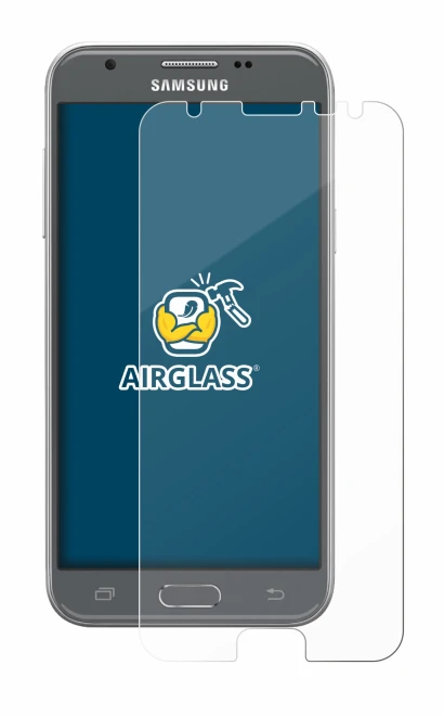 Image de l'appareil Samsung Galaxy J3 2017 avec une grande variété de protections d'écran.