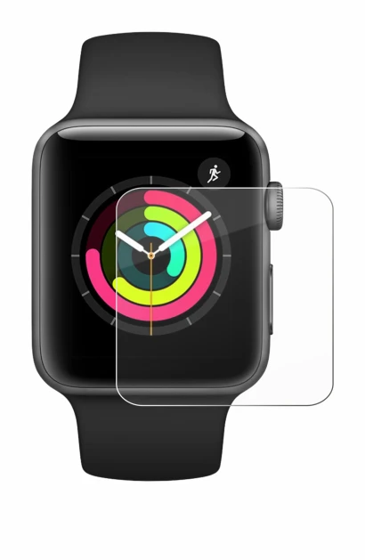 Image de l'appareil Apple Watch Series 3 (42 mm) avec une grande variété de protections d'écran.