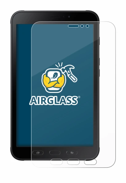 Image de l'appareil Samsung Galaxy Tab Active 2 avec une grande variété de protections d'écran.