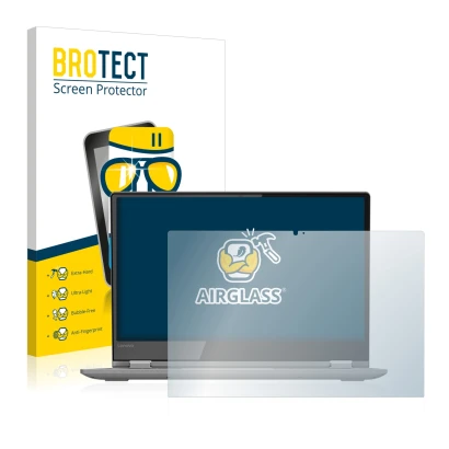 Face avant d’un emballage produit avec le logo de la marque BROTECT. À côté, l’appareil Lenovo Yoga 530 est représenté avec la