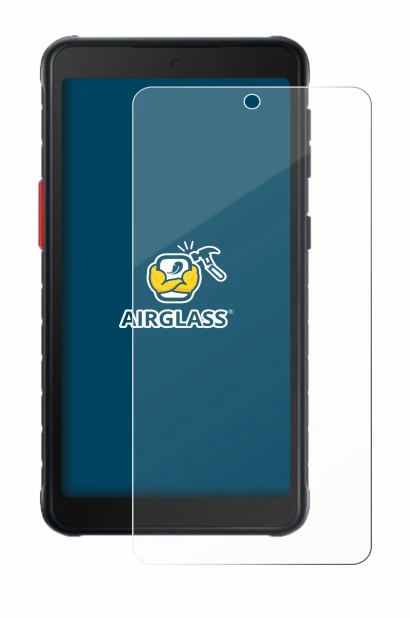 Image de l'appareil Samsung Galaxy XCover 5 avec une grande variété de protections d'écran.